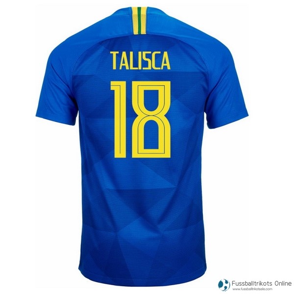Brasilien Trikot Auswarts Talisca 2018 Blau Fussballtrikots Günstig